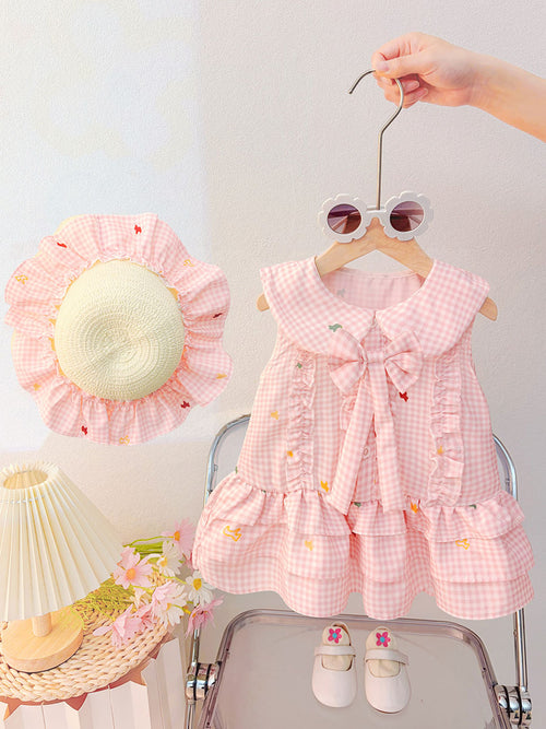 Baby Girl Gingham Sundress & Sun Hat Set