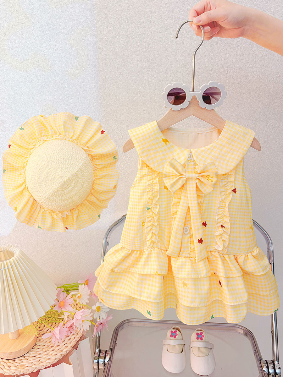 Baby Girl Gingham Sundress & Sun Hat Set