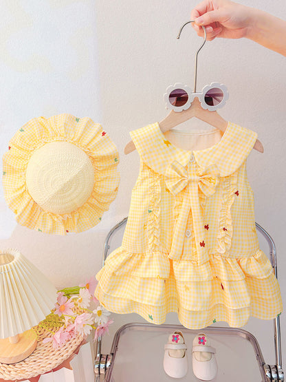 Baby Girl Gingham Sundress & Sun Hat Set